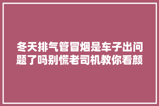 冬天排气管冒烟是车子出问题了吗别慌老司机教你看颜色辨故障