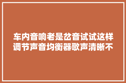 车内音响老是岔音试试这样调节声音均衡器歌声清晰不带杂音