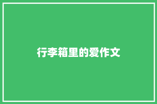 行李箱里的爱作文