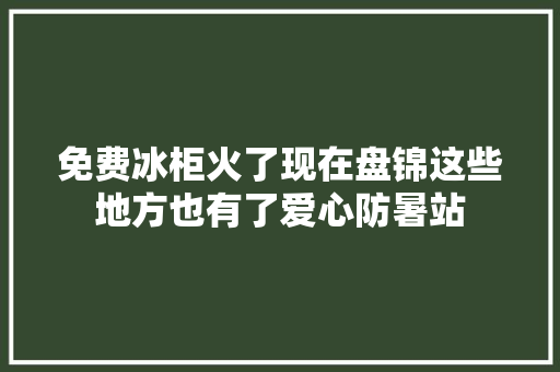 免费冰柜火了现在盘锦这些地方也有了爱心防暑站