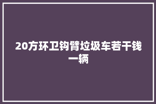 20方环卫钩臂垃圾车若干钱一辆