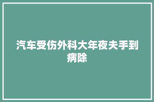 汽车受伤外科大年夜夫手到病除 汽车知识