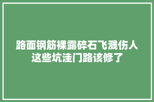 路面钢筋裸露碎石飞溅伤人这些坑洼门路该修了