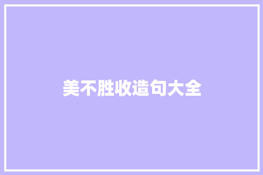 美不胜收造句大全