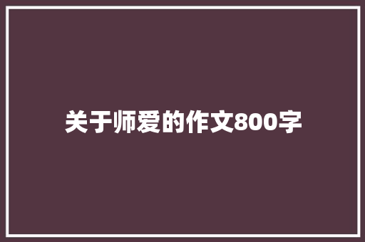 关于师爱的作文800字