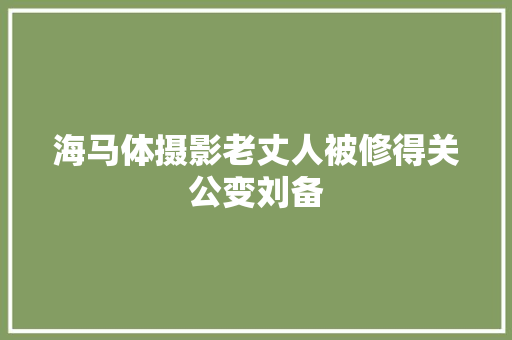 海马体摄影老丈人被修得关公变刘备