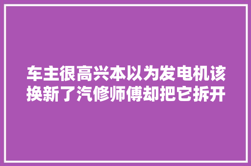 车主很高兴本以为发电机该换新了汽修师傅却把它拆开修好了