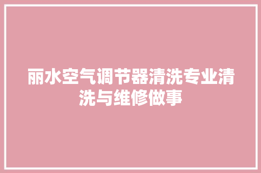 丽水空气调节器清洗专业清洗与维修做事