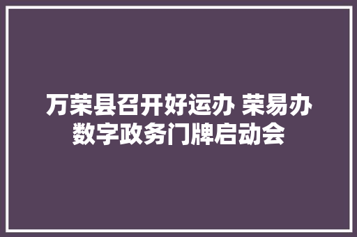 万荣县召开好运办 荣易办数字政务门牌启动会