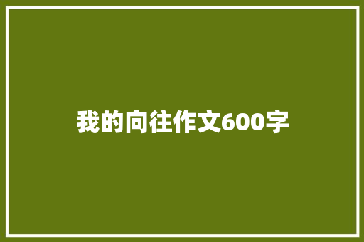 我的向往作文600字