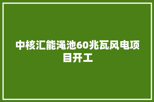 中核汇能渑池60兆瓦风电项目开工 汽车知识