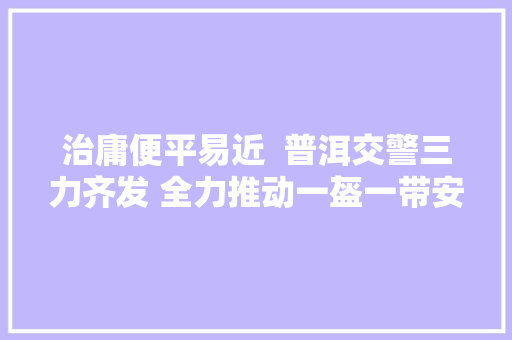治庸便平易近  普洱交警三力齐发 全力推动一盔一带安然守护行动