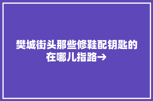 樊城街头那些修鞋配钥匙的在哪儿指路→