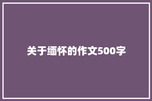 关于缅怀的作文500字