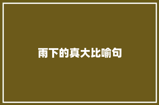 雨下的真大比喻句 知识百科