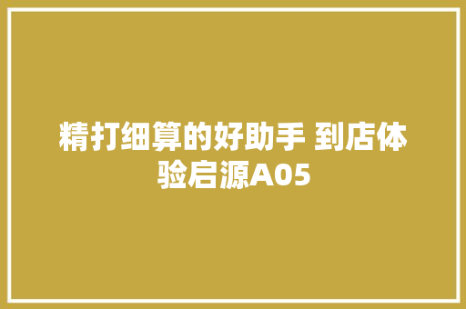 精打细算的好助手 到店体验启源A05