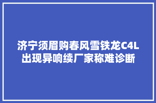 济宁须眉购春风雪铁龙C4L出现异响续厂家称难诊断