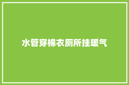 水管穿棉衣厕所挂暖气