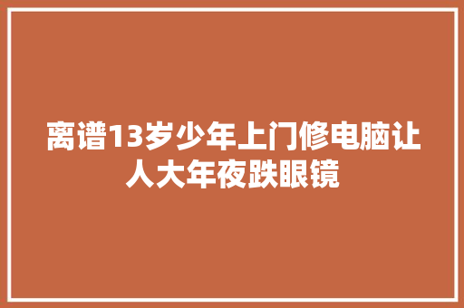 离谱13岁少年上门修电脑让人大年夜跌眼镜