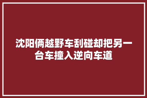 沈阳俩越野车刮碰却把另一台车撞入逆向车道