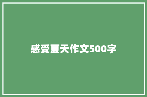 感受夏天作文500字