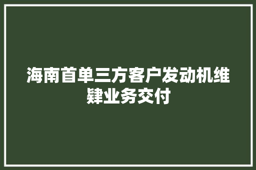 海南首单三方客户发动机维肄业务交付