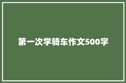 第一次学骑车作文500字