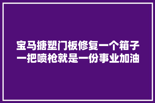 宝马搪塑门板修复一个箱子一把喷枪就是一份事业加油