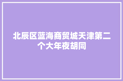 北辰区蓝海商贸城天津第二个大年夜胡同