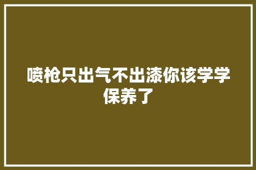 喷枪只出气不出漆你该学学保养了