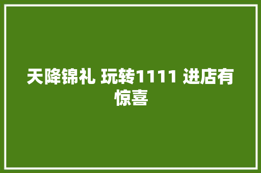 天降锦礼 玩转1111 进店有惊喜