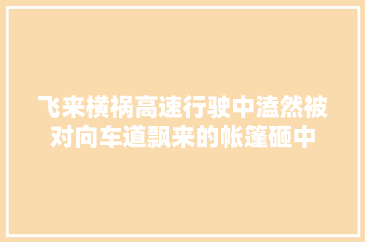 飞来横祸高速行驶中溘然被对向车道飘来的帐篷砸中