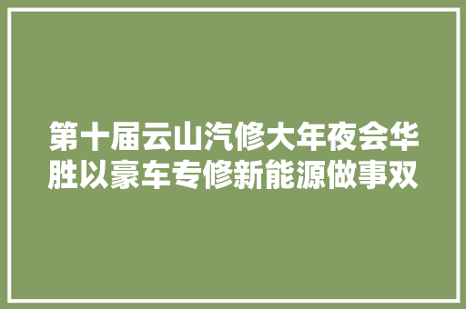 第十届云山汽修大年夜会华胜以豪车专修新能源做事双轮驱动后市场