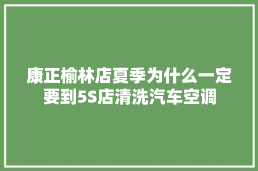 康正榆林店夏季为什么一定要到5S店清洗汽车空调