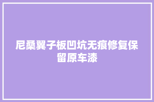 尼桑翼子板凹坑无痕修复保留原车漆