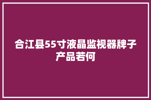 合江县55寸液晶监视器牌子产品若何