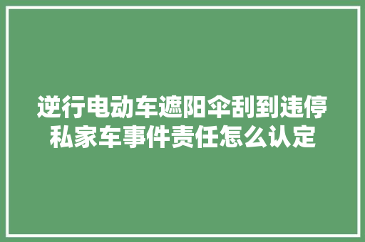 逆行电动车遮阳伞刮到违停私家车事件责任怎么认定