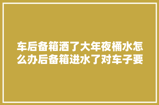 车后备箱洒了大年夜桶水怎么办后备箱进水了对车子要没紧要