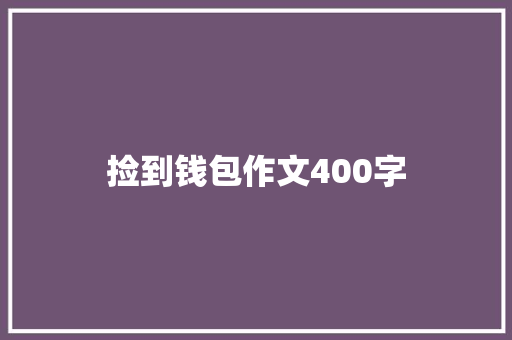 捡到钱包作文400字