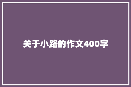 关于小路的作文400字