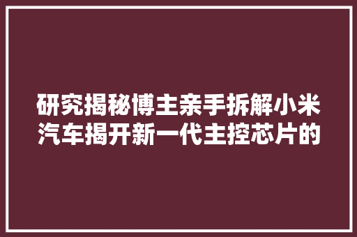 研究揭秘博主亲手拆解小米汽车揭开新一代主控芯片的神秘面纱