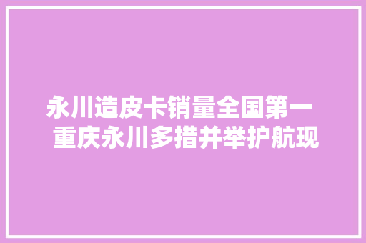 永川造皮卡销量全国第一  重庆永川多措并举护航现代制造业成长