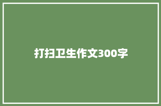 打扫卫生作文300字