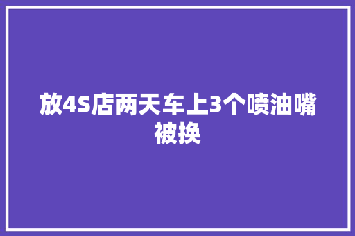 放4S店两天车上3个喷油嘴被换