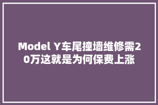 Model Y车尾撞墙维修需20万这就是为何保费上涨