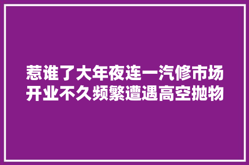 惹谁了大年夜连一汽修市场开业不久频繁遭遇高空抛物