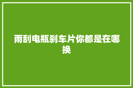 雨刮电瓶刹车片你都是在哪换 汽车知识