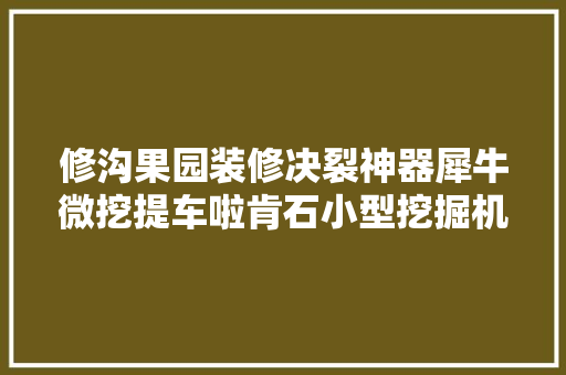 修沟果园装修决裂神器犀牛微挖提车啦肯石小型挖掘机