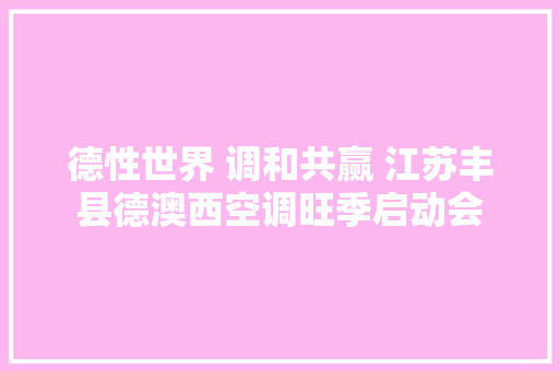 德性世界 调和共赢 江苏丰县德澳西空调旺季启动会