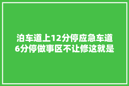 泊车道上12分停应急车道6分停做事区不让修这就是上高速的难堪
